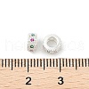 Brass Micro Pave Cubic Zirconia European Beads KK-P297-04A-S-2