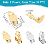 Unicraftale 60Pcs 2 Colors 304 Stainless Steel Clip-on Earring Findings FIND-UN0003-59-3