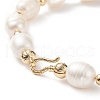 Natural Keshi Pearl Beaded Bracelet with Brass Clasp for Women BJEW-JB08867-02-2