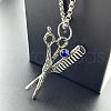 Vintage Stainless Steel Barber Scissor Pendant Necklaces for Men NY7060-2