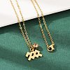 304 Stainless Steel Glass Drill Birth Stone Constellation Pendant Necklaces STAS-D305-08G-K-1