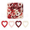80Pcs 4 Colors Painted Poplar Wood Pendants WOOD-LS0001-12-1