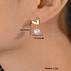 S925 Sterling Silver Imitation Pearl Heart Dangle Stud Earrings OQ4843-1-2