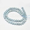 Round Grade AB Natural Aquamarine Bead Strands G-F289-01-6mm-2