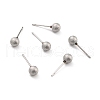 Tarnish Resistant 201 Stainless Steel Textured Ball Stud Earrings STAS-Z039-01D-P-1