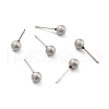 201 Stainless Steel Textured Ball Stud Earrings STAS-Z039-01D-P-1