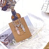 2Pcs Glass Double Faceted Pointed Bullet Pendant Couple Necklaces with Heart Magnetic Clasps FS-WG058EE-01-1