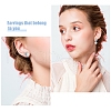 FIBLOOM 4 Pairs 4 Style Brass Micro Pave Cubic Zirconia Stud Earrings with Plastic Imitation Pearls EJEW-FI0003-11-3
