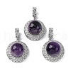 Natural Amethyst Pendants G-K339-04P-10-1