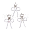 3Pcs 3 Colors Bowknot ABS Plastic Imitation Pearl Beaded Pendants Decoration HJEW-JM02992-2