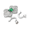 Bowknot Brass Micro Pave Cubic Zirconia Fold Over Clasps KK-A252-17P-2