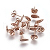 Ion Plating(IP) 304 Stainless Steel Stud Earring Findings STAS-O119-11B-RG-1