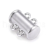 2-Strands 4-Holes Tube Brass Magnetic Slide Lock Clasps KK-D472-P-NF-2