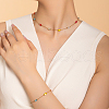 Stainless Steel Glass Rectangle Link Chain Bracelets & Necklaces Set for Women KG0137-5