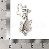 Brass Micro Pave Clear Cubic Zirconia Fold Over Clasps KK-S382-17P-3