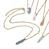 Electroplated Natural Quartz Crystal Prism Pendant Necklaces NJEW-JN05028-01-1