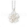 Flower Alloy Cat Eye Pendant Necklaces & Stud Earrings Sets FS-WGFC2E6-01-5