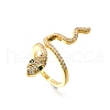 Brass Micro Pave Cubic Zirconia Cuff Rings RJEW-D308-03G-B-4