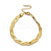 304 Stainless Steel Interlocking Herringbone Chain Bracelet for Men Women BJEW-H554-01G-1