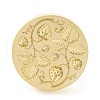 Golden Tone Round Wax Seal Brass Stamp Heads AJEW-Z034-01G-06-2