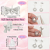 SUNNYCLUE 20Pcs Alloy Rhinestone Bowknot Stud Earring Findings EJEW-SC0001-49-2