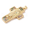 Brass Cubic Zirconia Pendants KK-Z050-05G-02-2