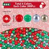 SUNNYCLUE 1200Pcs 4 Colors Christmas Themed Opaque Acrylic Beads MACR-SC0001-41-2