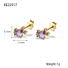 Elegant S925 Sterling Silver Stud Earrings with Rhinestone KH6473-5-2