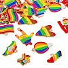  26Pcs 13 Styles Rainbow Color Pride Alloy Enamel Pendants ENAM-TA0001-88-2
