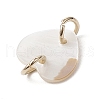 6Pcs 2 Colors Natural Freshwater Shell Heart Connector Charms PALLOY-JF03885-5