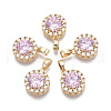 Brass Micro Pave Cubic Zirconia Charms KK-R134-093B-NF-1