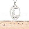 304 Stainless Steel Hollow Rugby Pendant Necklaces NJEW-D318-01P-5