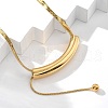 304 Stainless Steel Curved Tube Snake Chain Necklaces for Women NJEW-Z061-04G-03-3