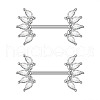 304 Stainless Steel Pave Cubic Zirconia Nipple Rings WGDEAF5-10-1