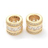 Brass Clear Cubic Zirconia European Style Beads ZIRC-B010-01G-2