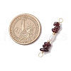 Natural Garnet Chip & Natural Cultured Freshwater Pearl Rice Beaded Connector Charms PALLOY-JF03707-04-2