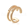 Brass Clear Cubic Zirconia Cuff Earrings EJEW-Q025-03A-G-2