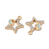 Rack Plating Alloy Rhinestone Pendants PALLOY-O106-27G-04-2
