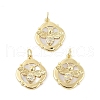 Brass Micro Pave Clear Cubic Zirconia Rhombus Pendants KK-P300-23G-1