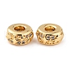 Brass Micro Pave Clear Cubic Zirconia Beads ZIRC-P091-02B-G-RS-1