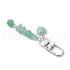 4Pcs Heart Round Natural Green Aventurine & Quartz Crystal & Rose Quartz & Obsidian Pendant Decorations HJEW-JM03194-6