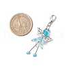 Glass & Acrylic Flower Angel Pendant Decorations HJEW-JM03329-01-3