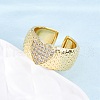 Brass Micro Pave Clear Cubic Zirconia Cuff Rings RJEW-U047-18G-3