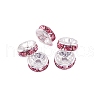 Rondelle Brass Rhinestone Spacer Beads FS-WG29681-59-1