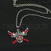 Alloy Pirate Skull Pendant Necklaces for Men TE5380-2