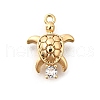Brass Pave Clear Cubic Zirconia Charms KK-C096-14A-G-1