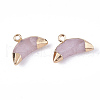 Electroplate Natural Rose Quartz Charms G-S344-48J-2