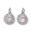 Brass Micro Pave Clear Cubic Zirconia Charms KK-K360-16P-1
