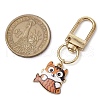 Cat with Fish Alloy Enamel Pendant Decoration HJEW-JM02185-3