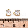 Brass Micro Pave Clear Cubic Zirconia Charms KK-G516-29G-3